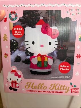 Hello Kitty Holiday Inflatable Decor - Pink, White & Green
